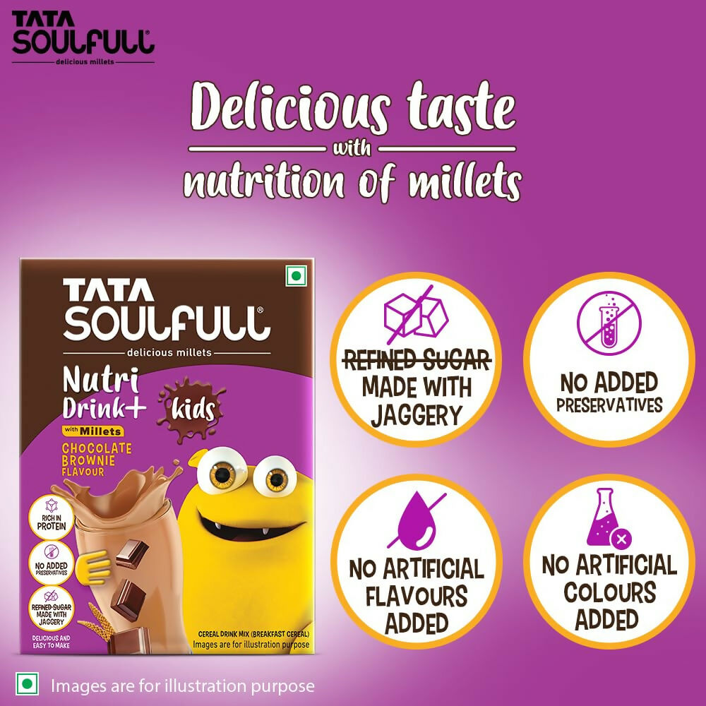 Tata Soulfull Nutri Drink+ For Kids With Millets - Chocolate Brownie Flavor