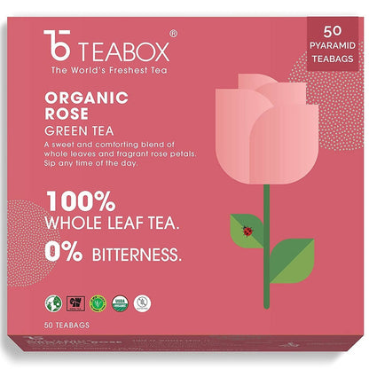 Teabox Organic Rose Green Tea Bags