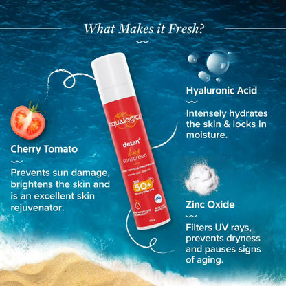 Aqualogica Detan + Dewy Sunscreen With Cherry Tomato & Hyaluronic Acid