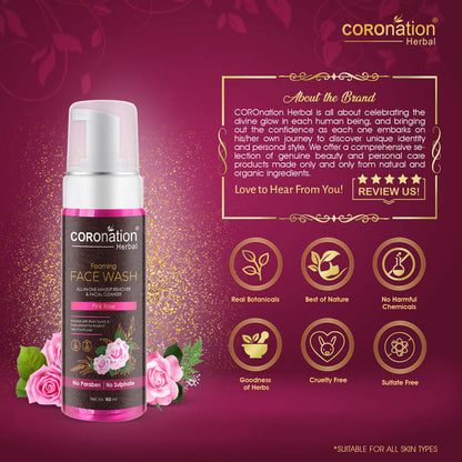 Coronation Herbal Pink Rose Foaming Face Wash