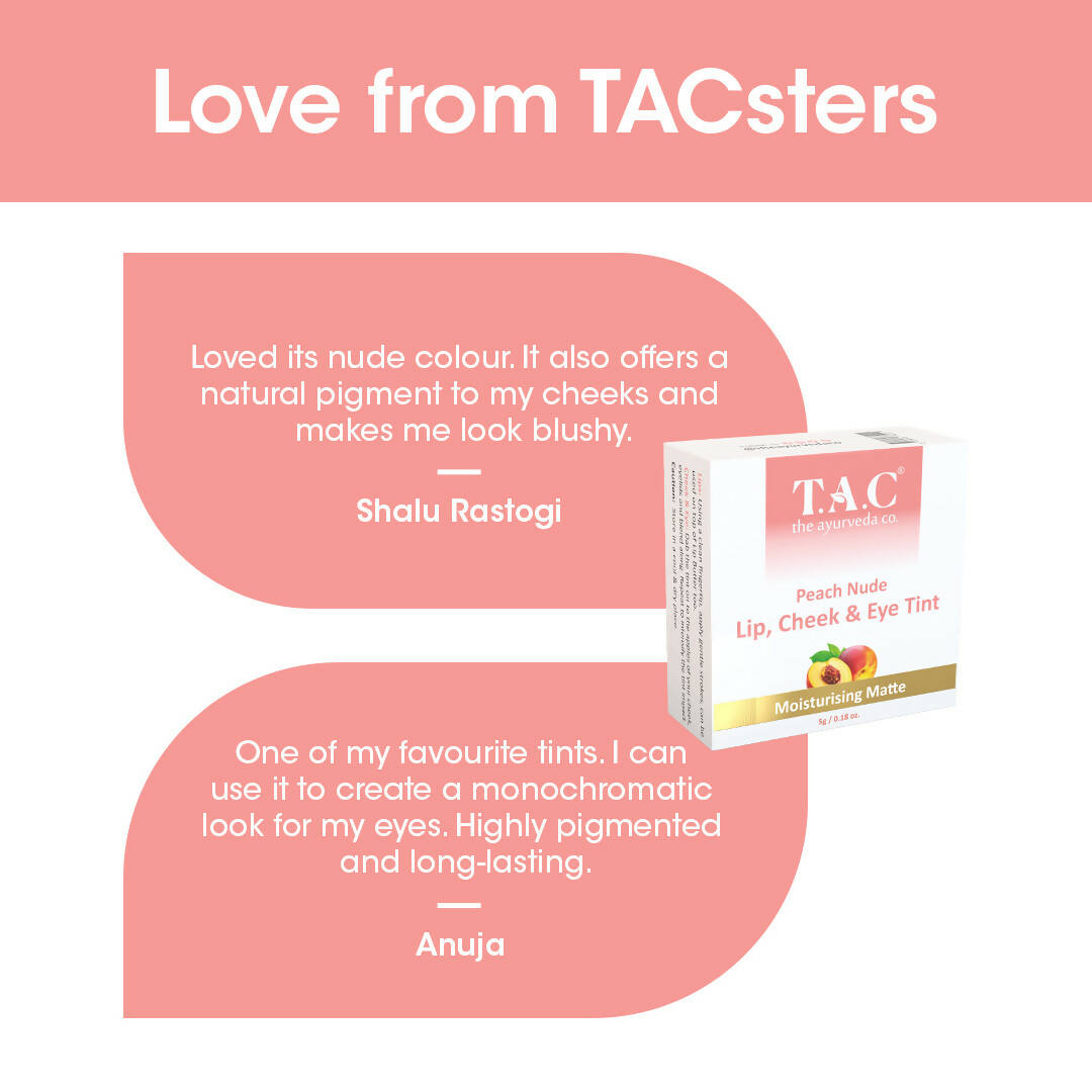 TAC - The Ayurveda Co. Peach Nude Lip, Cheek & Eye Tint