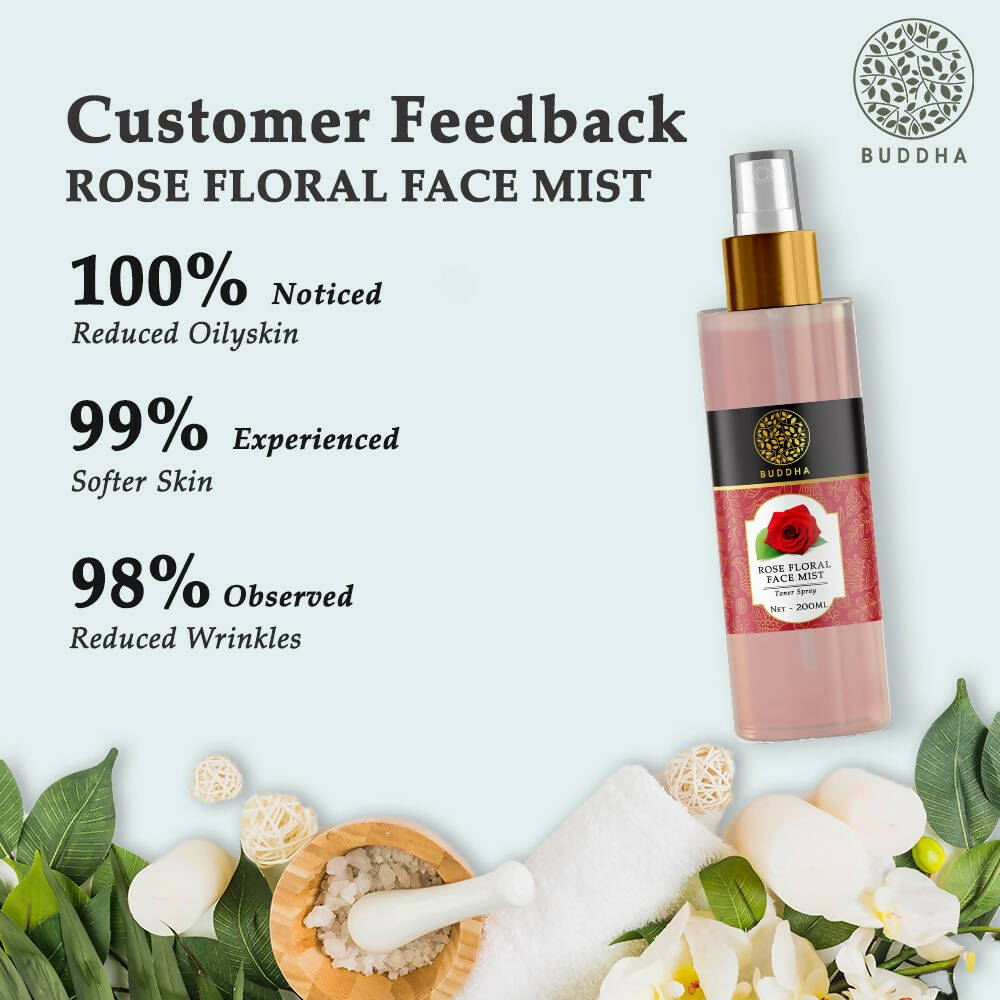 Buddha Natural Rose Facial Mist Toner - For Skin Lightening and Dark Spots Men & Women