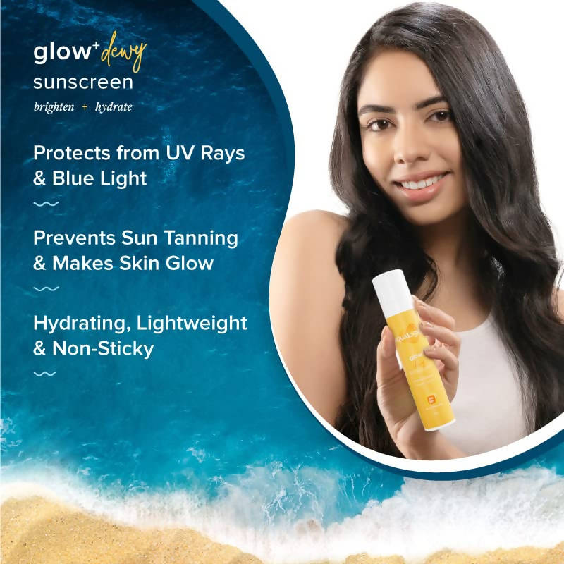 Aqualogica Glow+ Dewy Sunscreen With Papaya & Vitamic C, SPF50+