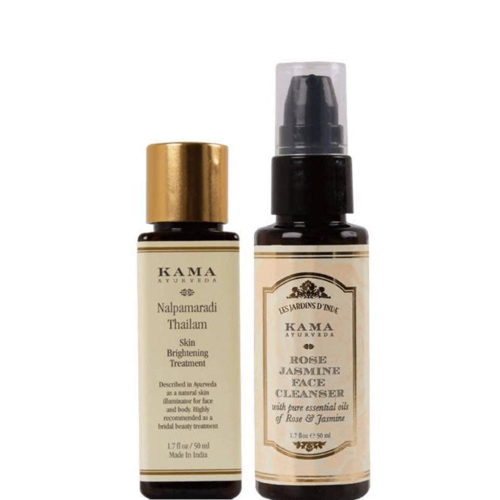 Kama Ayurveda Nalpamaradi Thailam & Rose Jasmine Face Cleanser Combo - BUDNE