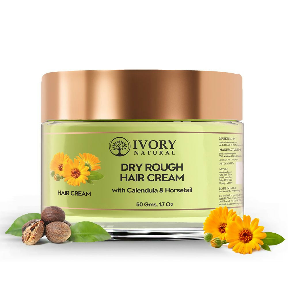 Ivory Natural Dry Frizzy Hair Cream - Detangles Hair, Manages Frizz And Scalp Dryness