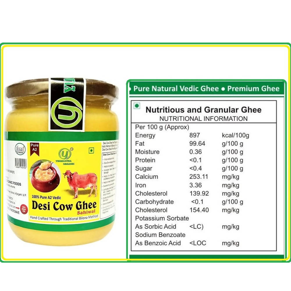 Yugmantra Organic Foods Pure A2 Natural Desi Cow Ghee Sahiwal