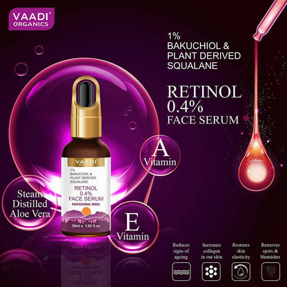 Vaadi Herbals Retinol 0.4% Face Serum With 1% Baluchiol & Plant Derived Squalane