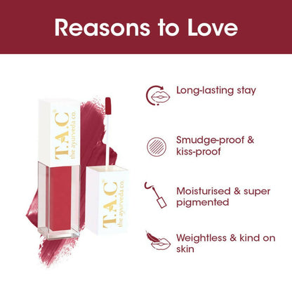 TAC - The Ayurveda Co. Liquid Matte Maroon Fantasy Lipstick