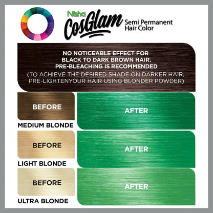 Nisha Cosglam Semi Permanent Hair Color 42 Emerald Green