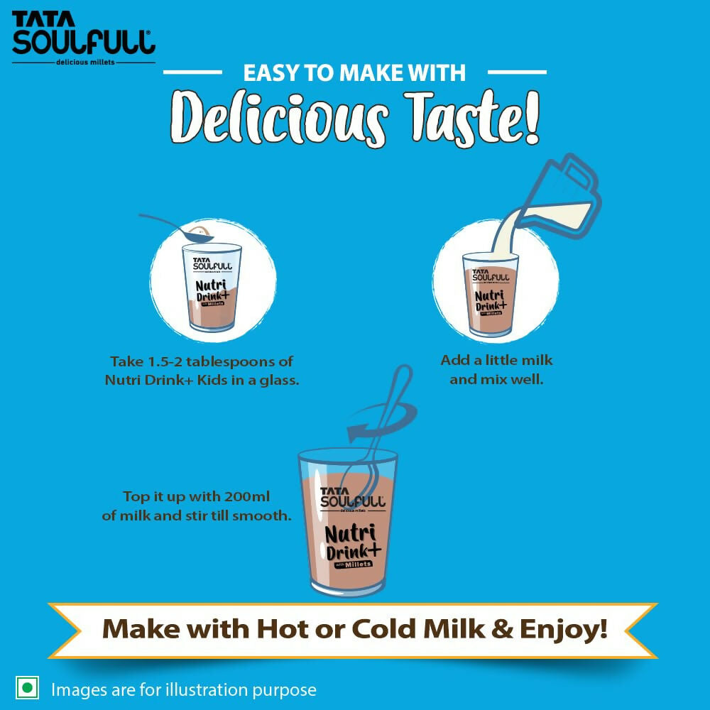 Tata Soulfull Nutri Drink+ For Kids With Millets - Cookie & Cream Flavor