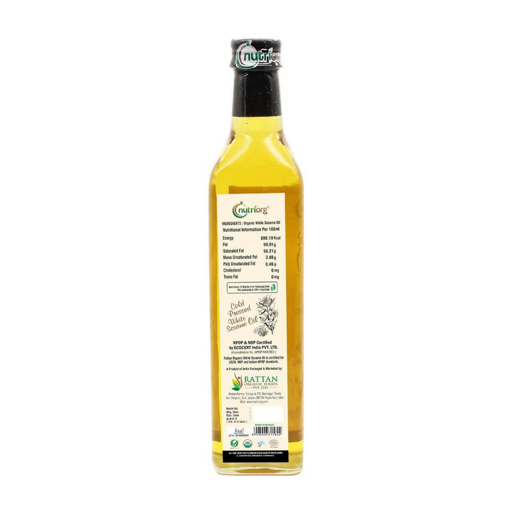 Nutriorg Organic White Sesame Oil