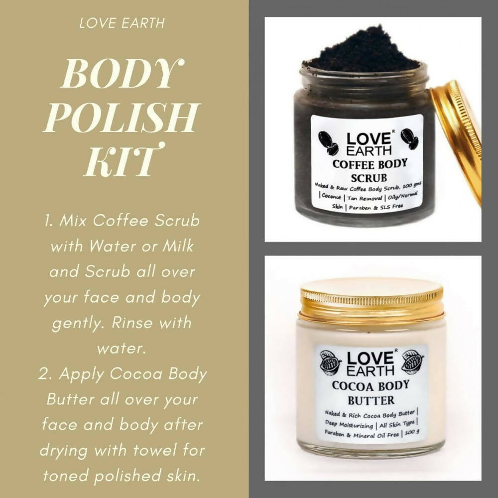 Love Earth Coffee Body Scrub & Cocoa Body Butter