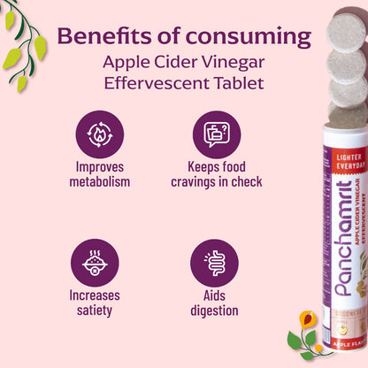 Panchamrit Apple Cider Vinegar Effervescent Tablets-Apple Flavor