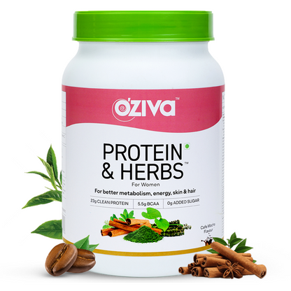 OZiva Protein & Herbs For Women Caf?? mocha  31 serving