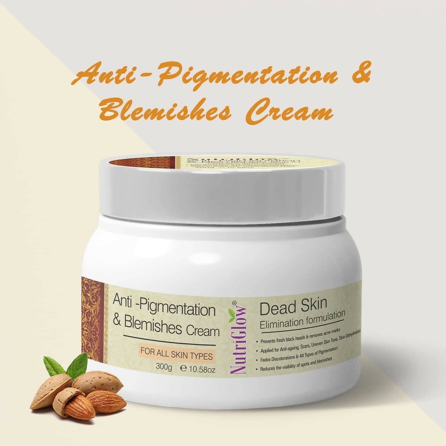 NutriGlow Anti Pigmentation & Blemishes Cream with Apricot Extracts & Oatmeal