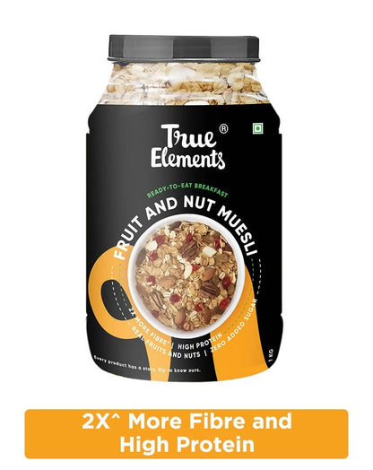 True Elements Fruit And Nut Muesli - Protein Rich