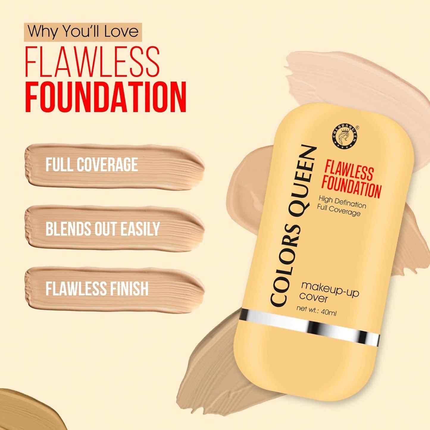 Colors Queen Flawless Foundation ??? 01 White Ivory
