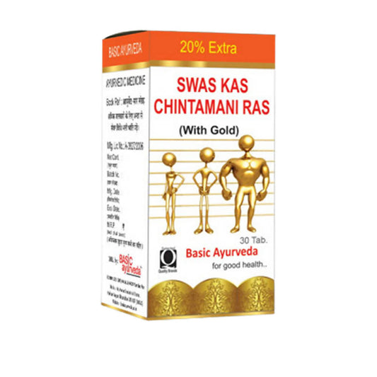 Basic Ayurveda Swas Kas Chintamani Ras (With Gold) Tablets