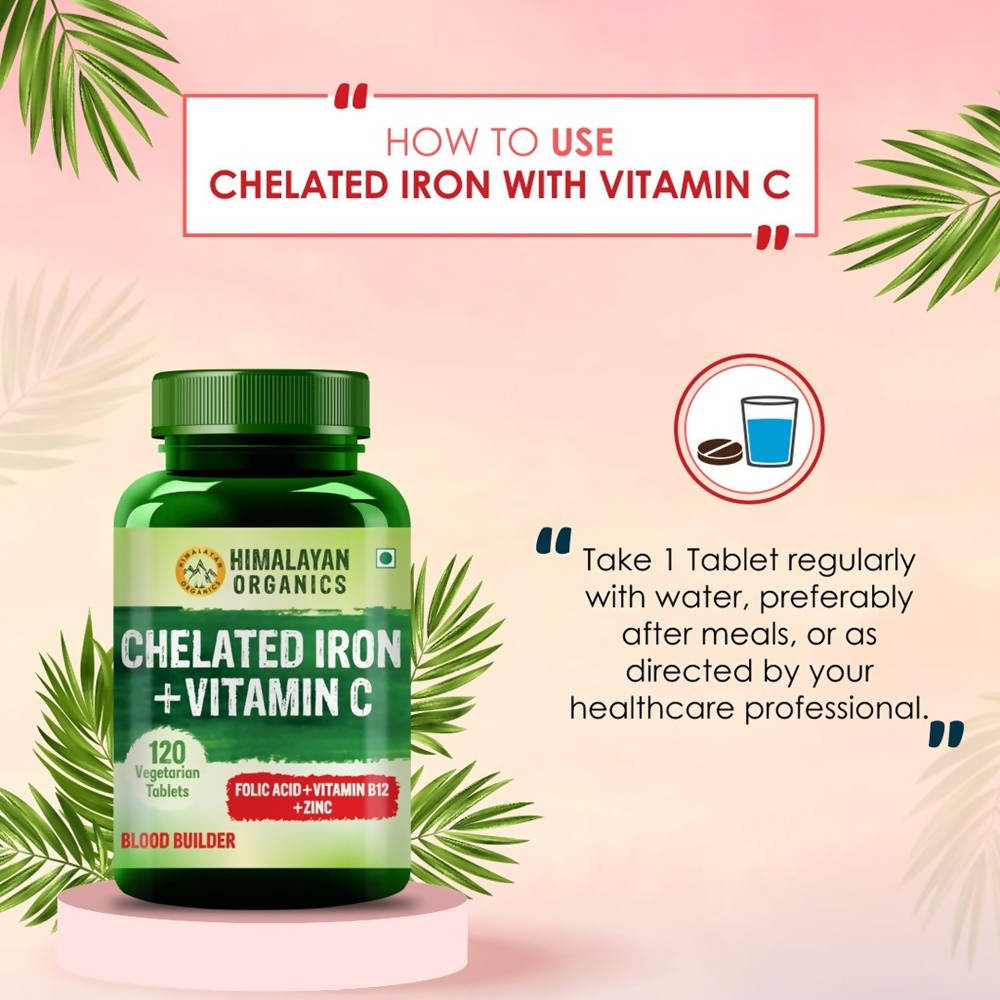 Himalayan Organics Chelated Iron Plus Vitamin C Tablets