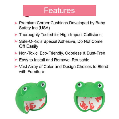 Safe-O-Kid Elegant Catchy Animal Shaped Corner Guards, Green