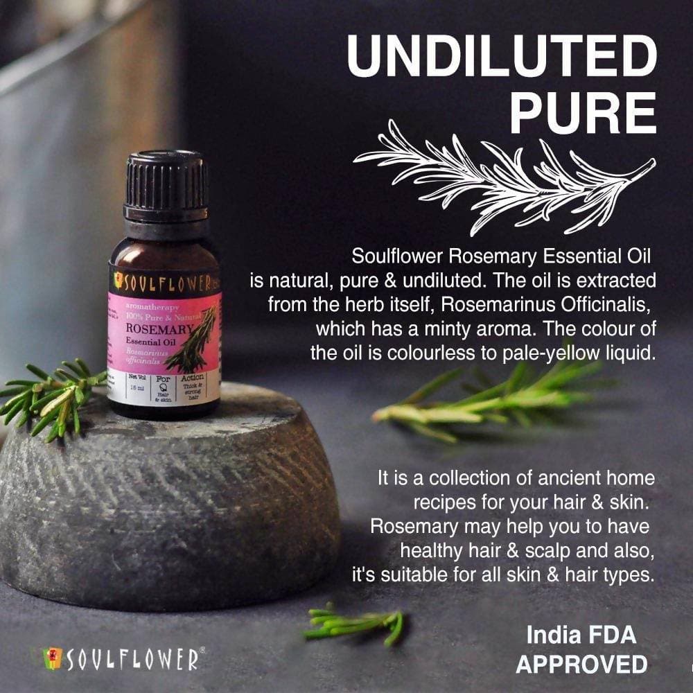 Soulflower Rosemary Oil for Healthy Hair and Shiny Skin