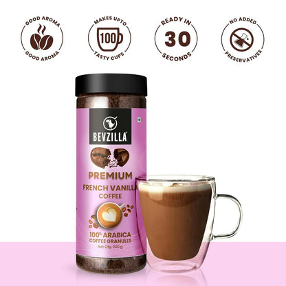 Bevzilla Premium French Vanilla Coffee Powder 100% Arabica