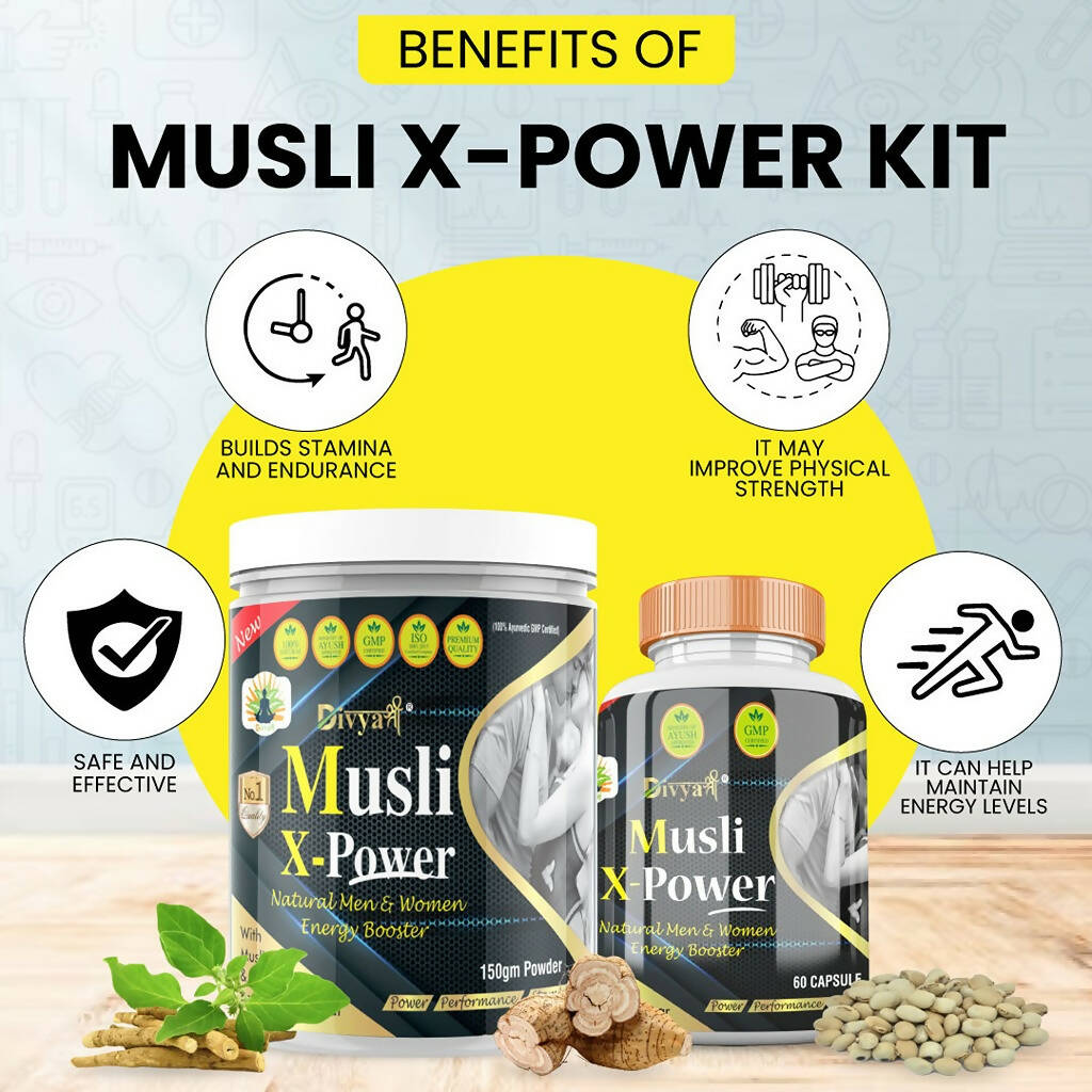 Divya Shree Musli X-Power Capsule, Powder Combo