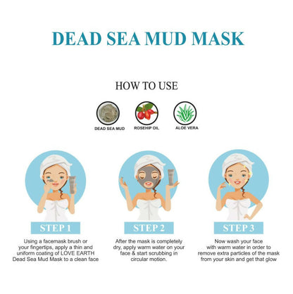 Love Earth Dead Sea Mud Mask with Argan Oil and Rosehip Oil