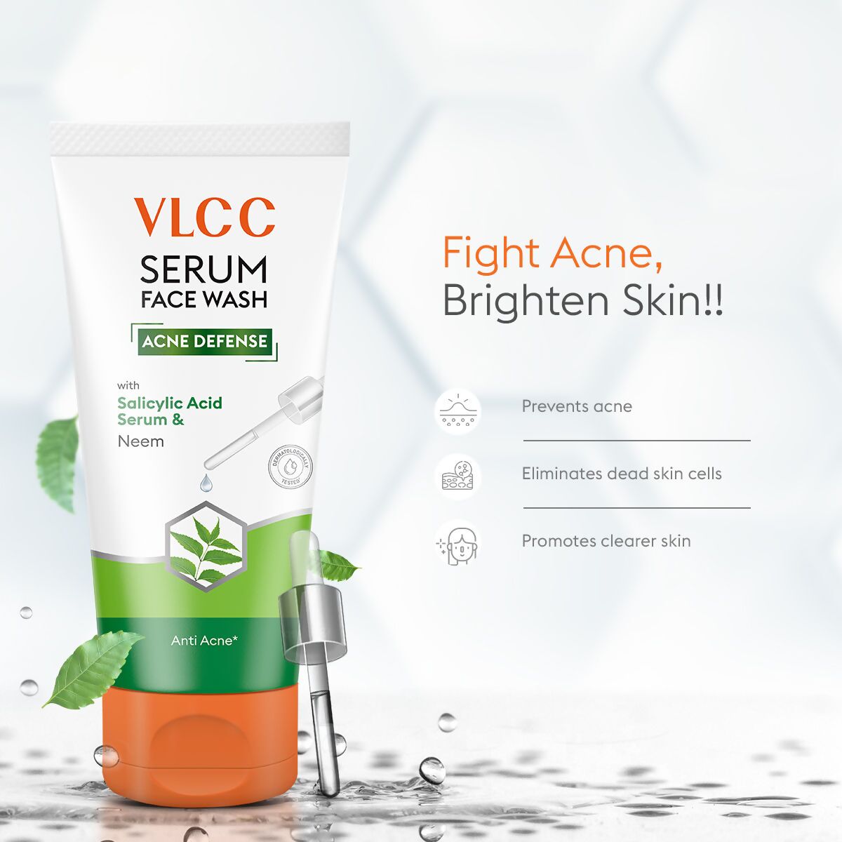 VLCC Acne Defense Serum Face Wash with Salicylic Acid Serum & Neem