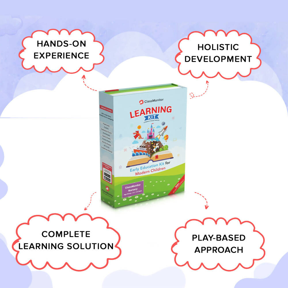 ClassMonitor KG1 Learning Educational Kit with Free App with 300+ Early Preschool Learning Activity Worksheets for kids of Age 3.5 - 4.5 Years