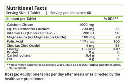 Nature's Velvet Calcium Magnesium Zinc Tablets