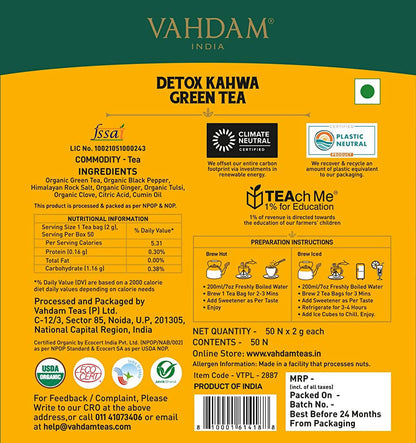 Vahdam Detox Kahwa Green Tea