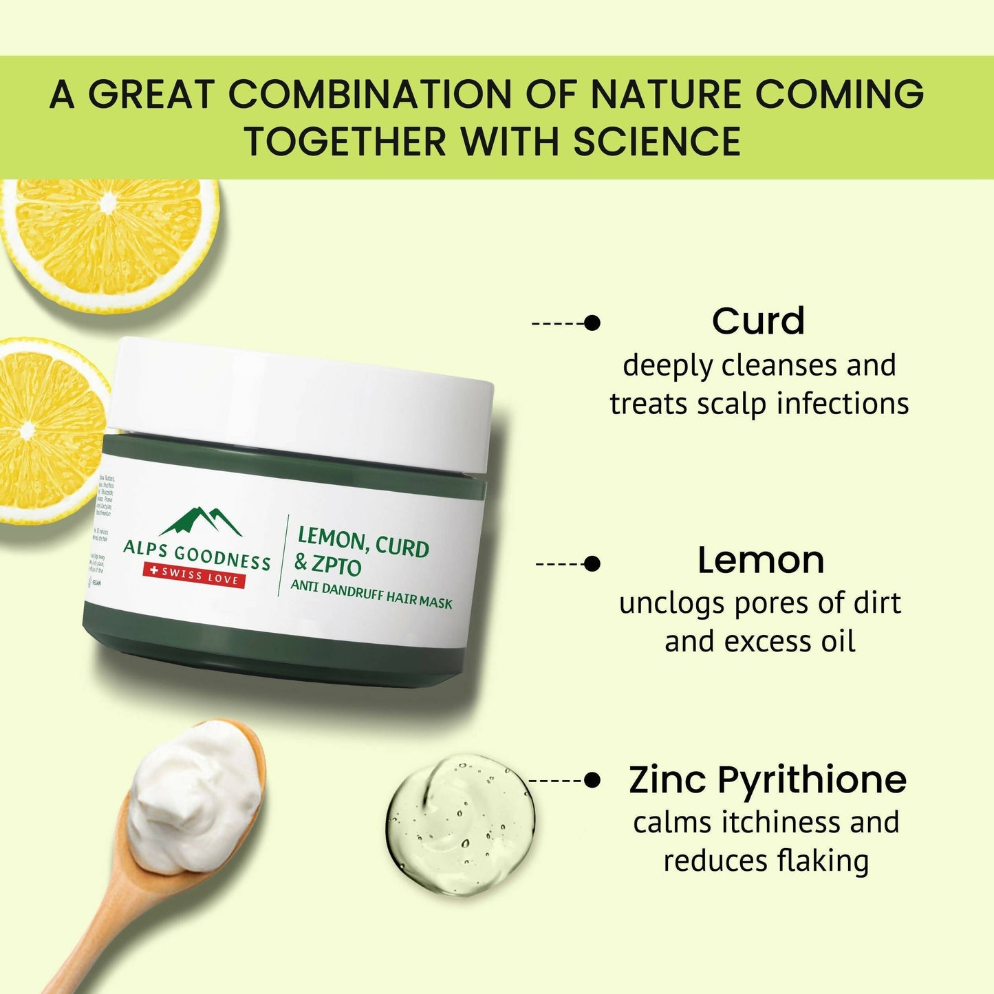 Alps Goodness Lemon, Curd & ZPTO Anti Dandruff Hair Mask