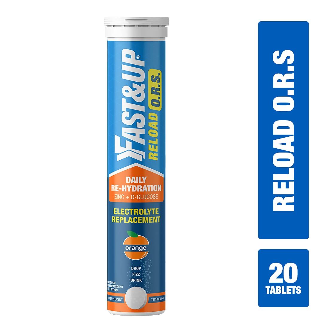 Fast&Up Reload O.R.S Effervescent Electrolyte Tablets - Orange