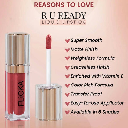 FLiCKA R U Ready Matte Finish liquid Lipstick Shade 03 Bare Love