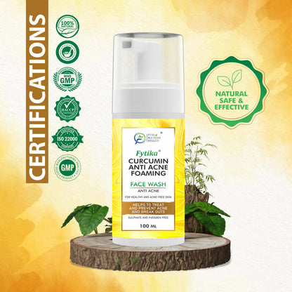 Fytika Curcumin Anti-Acne Foaming Face Wash with Honey & Tulsi