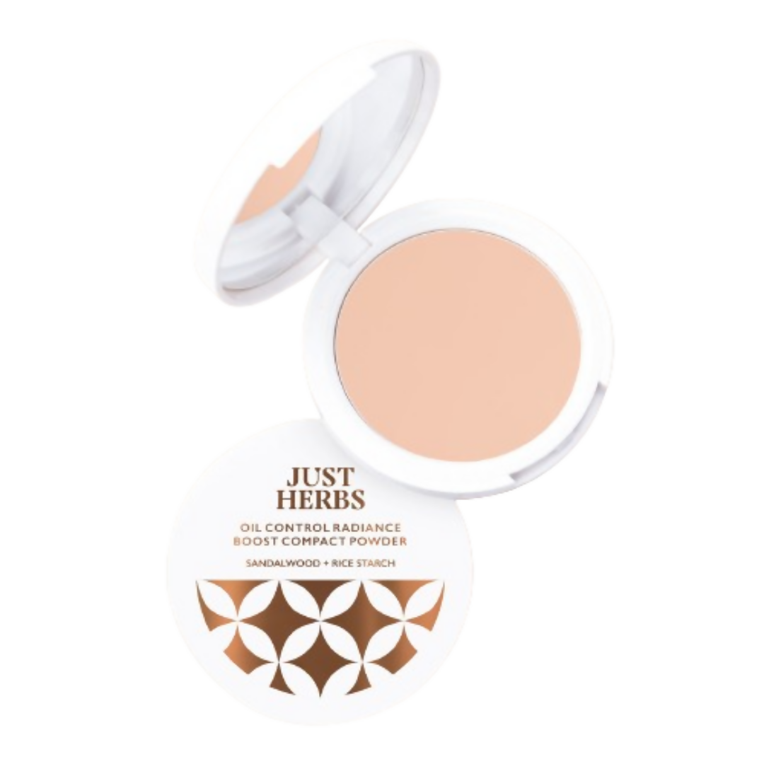 Just Herbs Oil Control Radiance Boost Compact Powder - 01 Porcelain