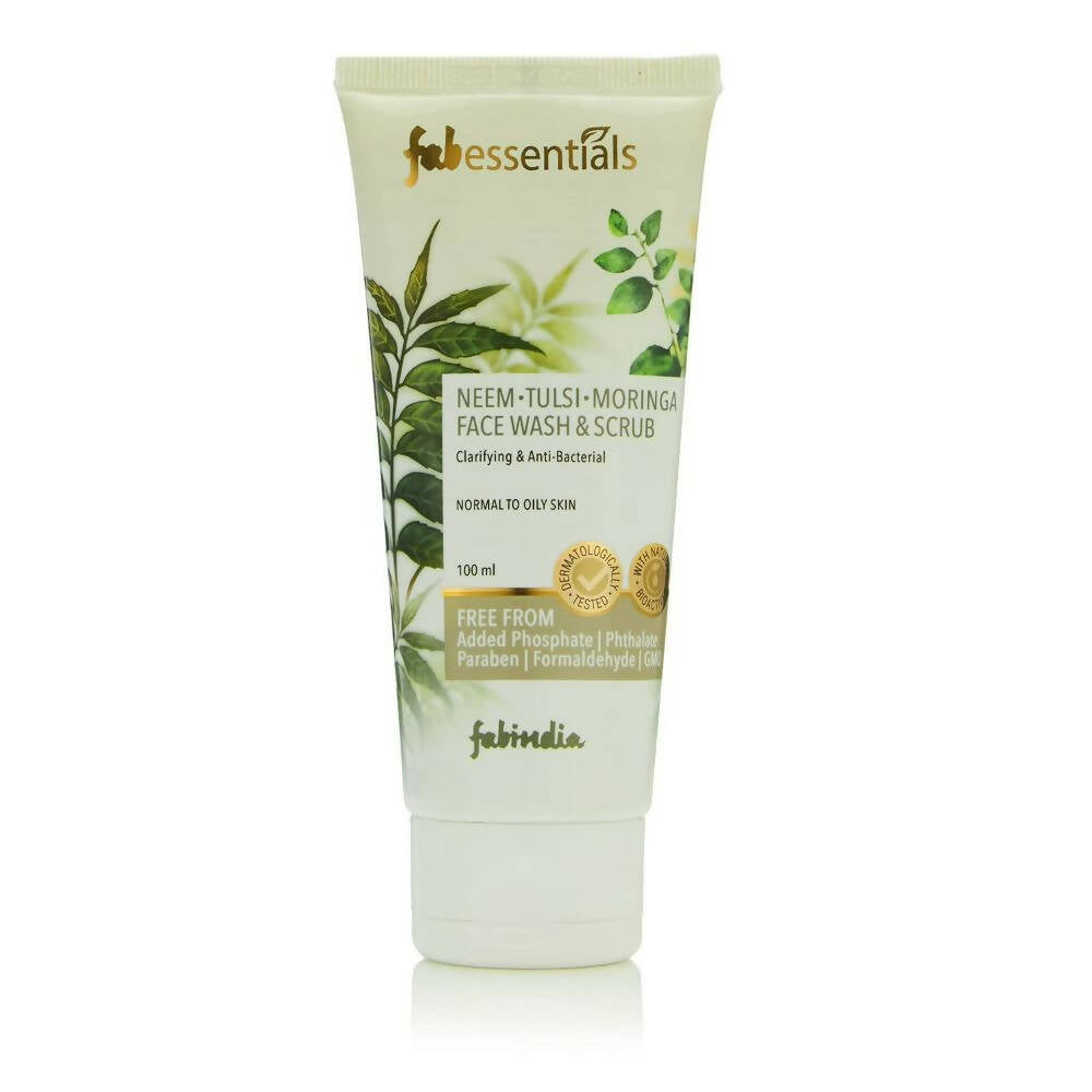 Fabessentials Neem Tulsi Moringa Face Wash & Scrub - BUDNE