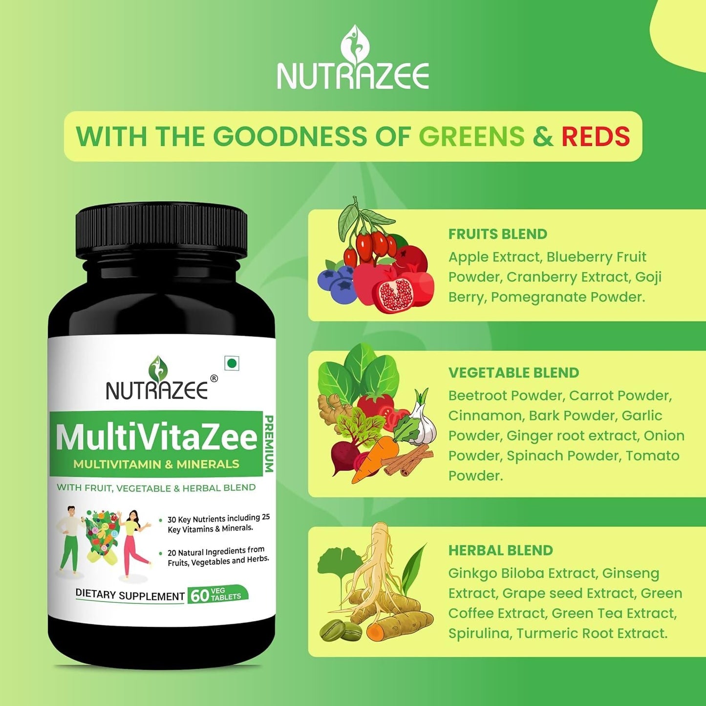 Nutrazee MultiVitaZee Multivitamin & Minerals Tablets