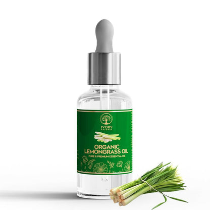 Ivory Natural Organic Lemongrass Oil Pure & Premium Essential Oil For Face, Scalp & Skin