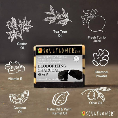 Soulflower Handmade Soap with Deodorizing Charcoal