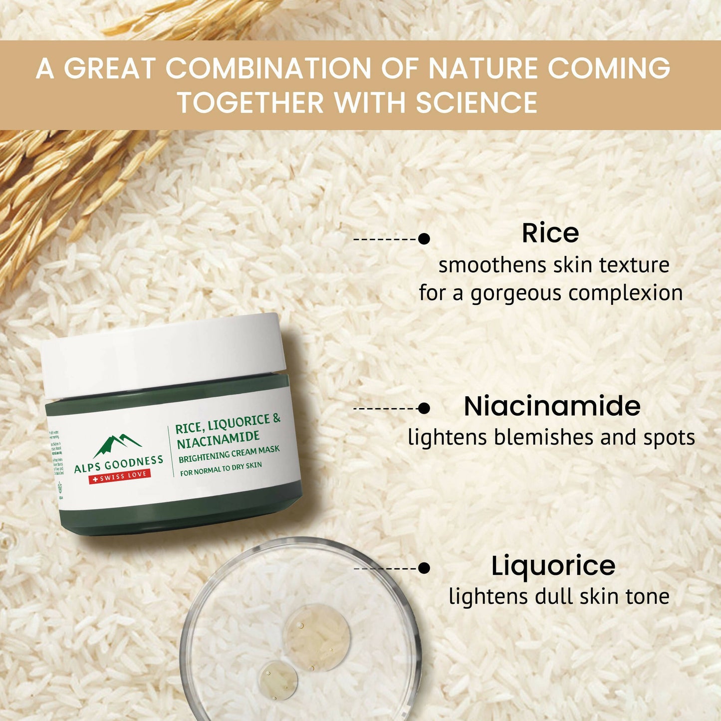 Alps Goodness Rice, Liquorice & Niacinamide Brightening Cream Mask