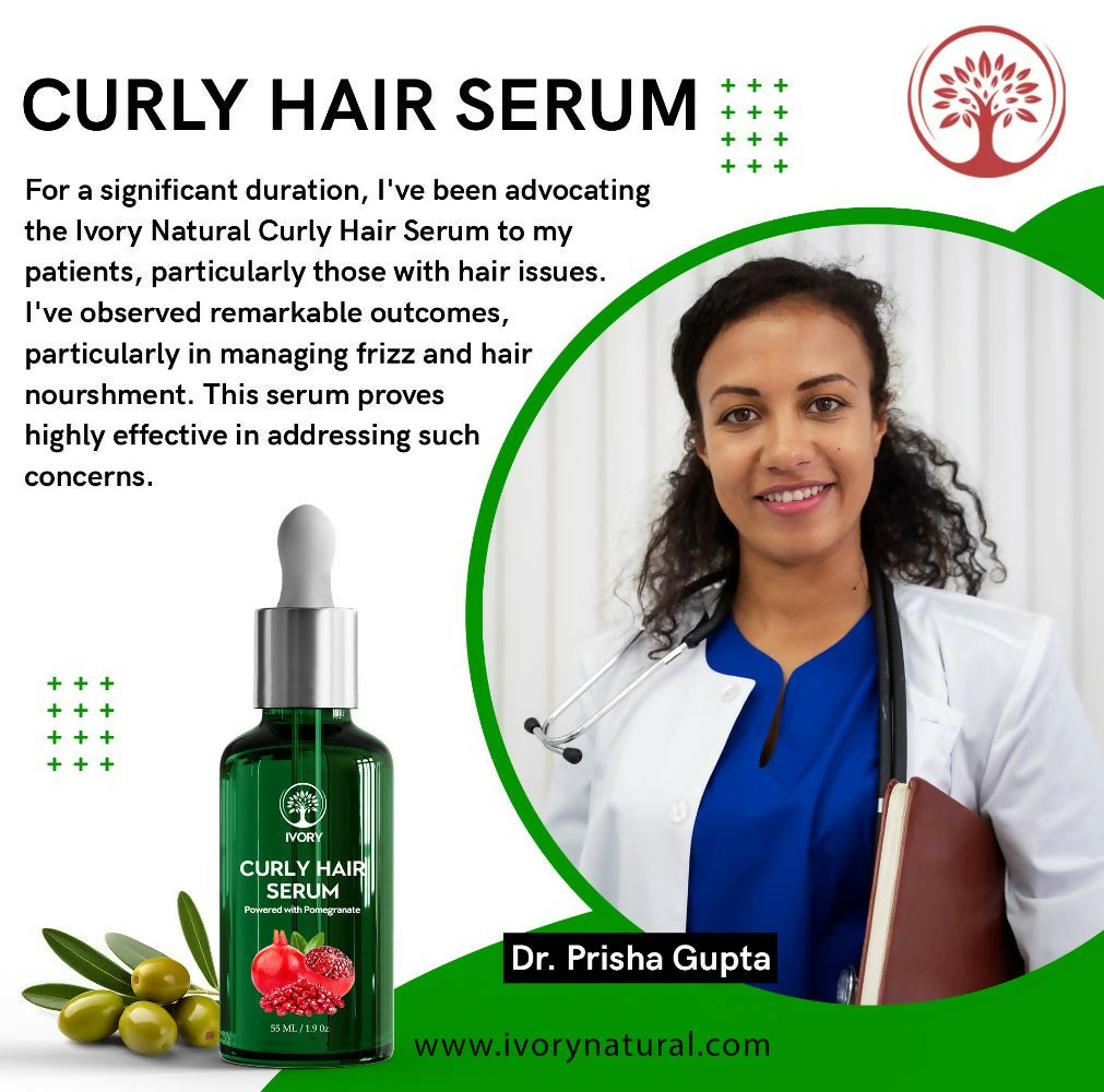 Ivory Natural Curly Hair Serum For Smooth Even Curls And Silky