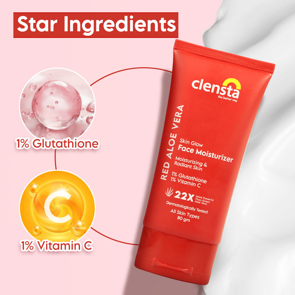 Clensta Red Aloe Vera Skin Glow Face Moisturizer