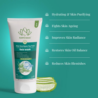 Earthraga Aloe Vera Neem Tea Tree Face Wash