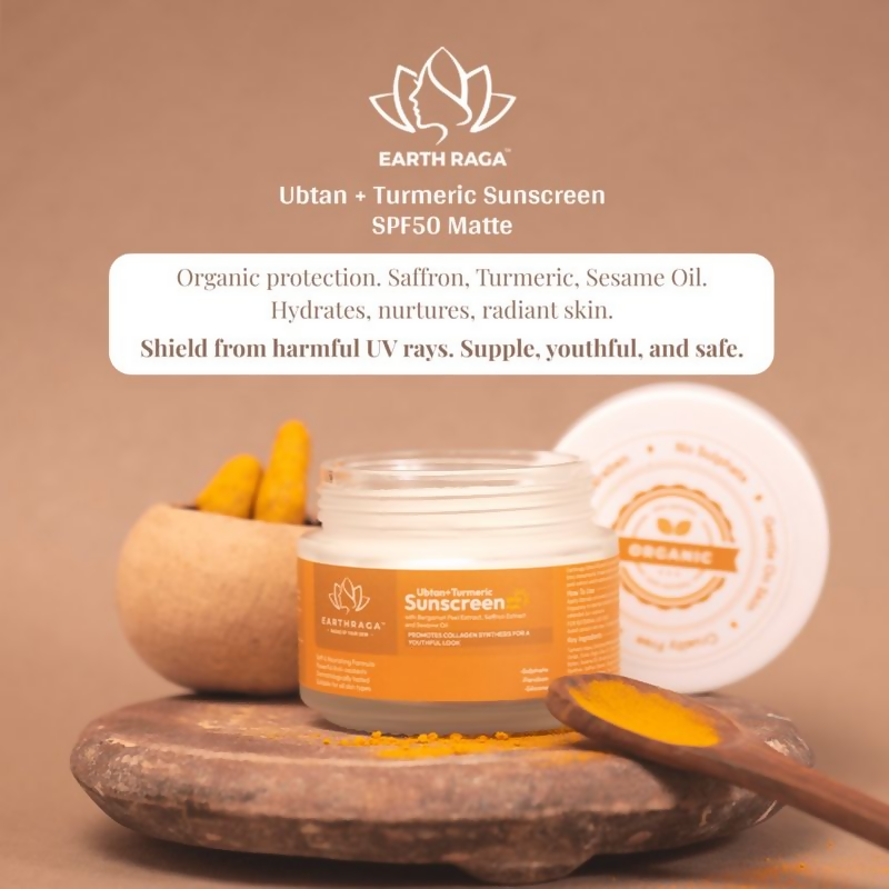 Earthraga Ubtan + Turmeric SPF 50 Matte Sunscreen