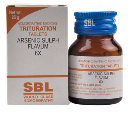SBL Homeopathy Arsenic Sulphuratum Flavum Trituration Tablets - BUDEN