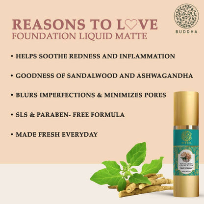 Buddha Natural Liquid Foundation Matte Warm Mocha