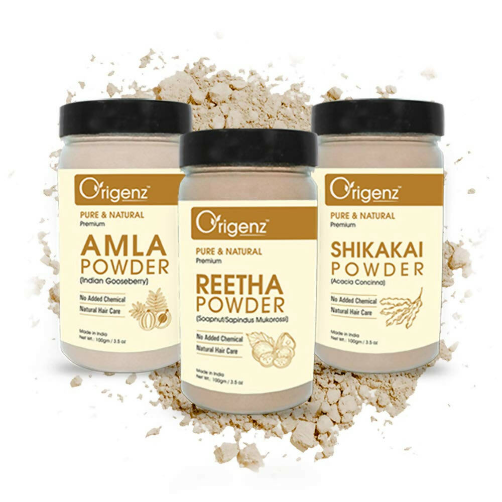Origenz Premium Amla, Reetha, Shikakai Powder Combo For Hair Mask, Cleanser