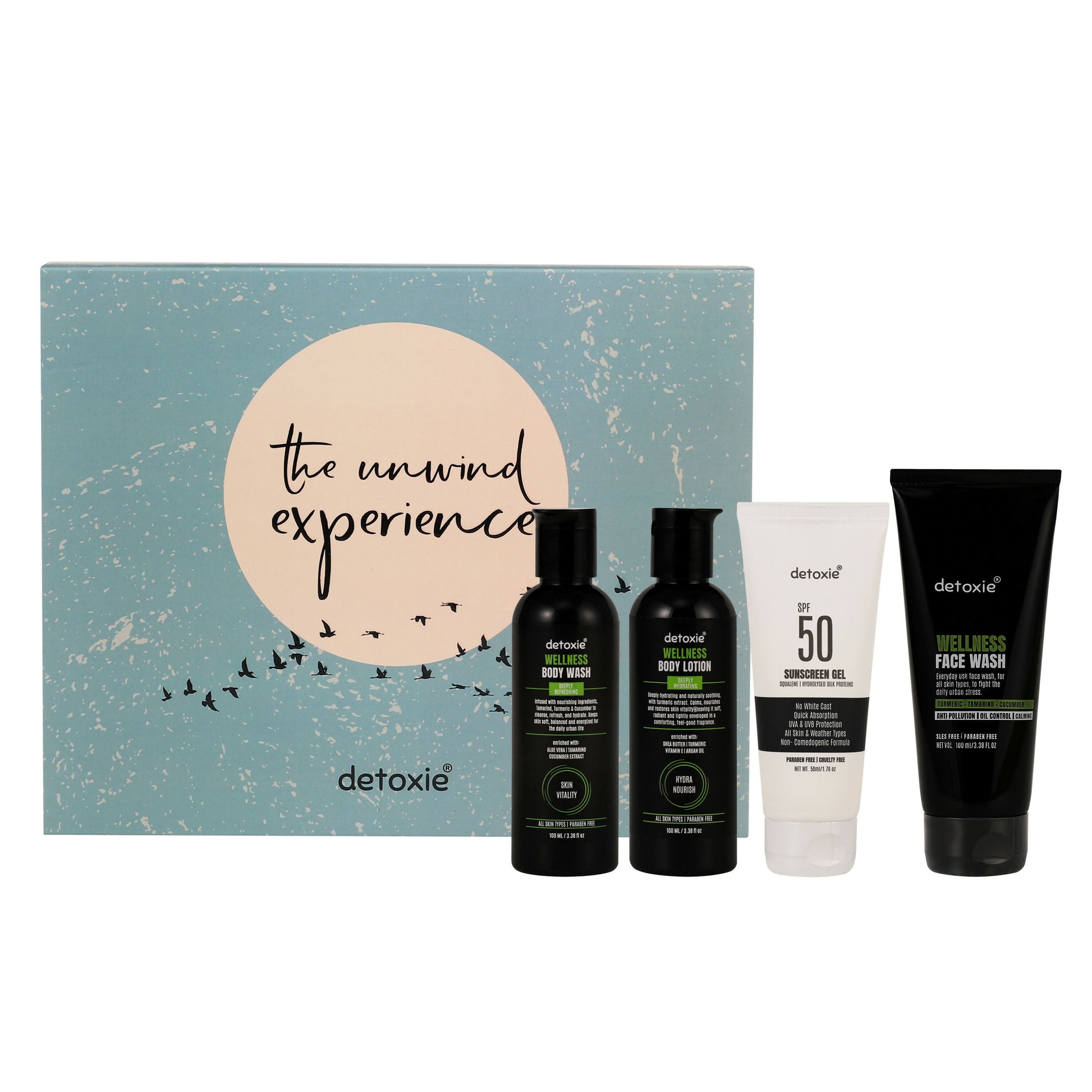 Detoxie Wellness the Unwind Experience Unisex Daily Urban Skin Protection & Care Kit - 350GM